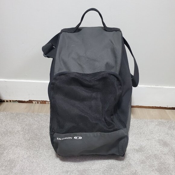 SALOMON Ski Boot Bag Carrying Case Zip Close Shoulder Strap Black Grey Unisex OS - Picture 3 of 14